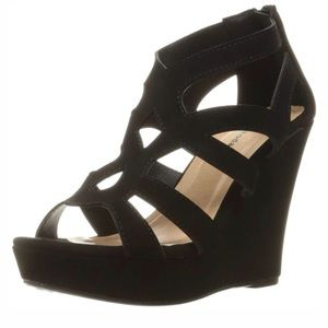 Black Wedges - Fashion Wedge Sandal